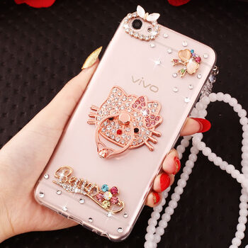 海戈vivoy71手机壳y71a保护套 透明水钻指环硅胶防摔软壳女款 适用于