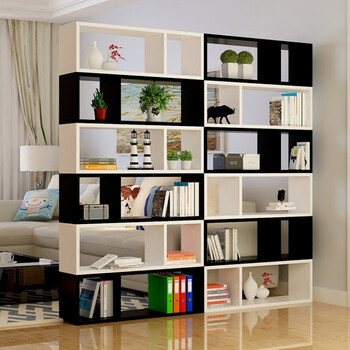 简约落地书柜组合书架客厅置物柜储物格子柜隔断柜转角柜学生书架 0.