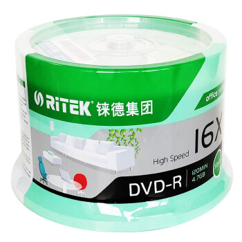 铼德RITEK 原装行货 DVD光盘 4.7G 空白光盘 e时代 50片装 dvd刻录盘 碟片 铼德办公DVD-R 50片桶装