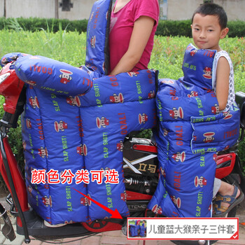 电动车挡风被冬季 摩托车电瓶车保暖骑车护膝绒 加大加厚防水把套 紫米鼠可拆卸护腰套装