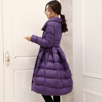 约莉诗 外套女2015秋冬新款女装棉服女中长款外套女YLS8420 紫罗兰 L