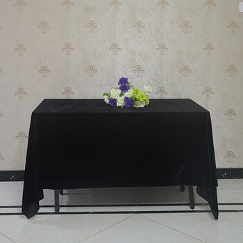 红色会议桌桌布办公桌绒布桌布简约会议室台布平铺桌布加厚丝绒 黑色