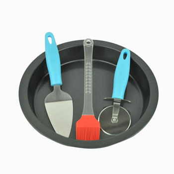 meritcook 烘焙工具套装 8寸披萨盘套装 烤箱用具带披萨刀 披萨铲 油刷 9寸披萨盘套装