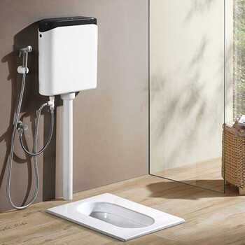 厕所水箱厕冲静音厕所节能创意水箱家用卫生间 高压喷枪 加酷炫黑水箱