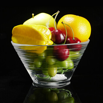 漏斗碗透明玻璃碗水晶创意甜品碗凉菜碗水果沙拉碗4支 2支装