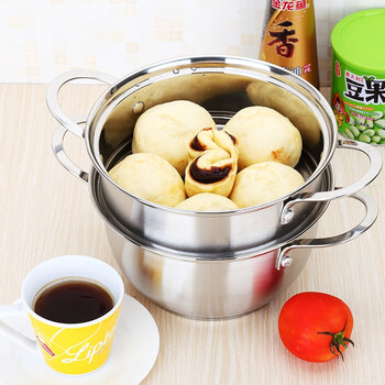 
                                        
                                        美厨（maxcook）二层蒸锅 不锈钢加厚复底20cm 聚福系列MCGJ-JF020 蒸煮两用 可叠放                
