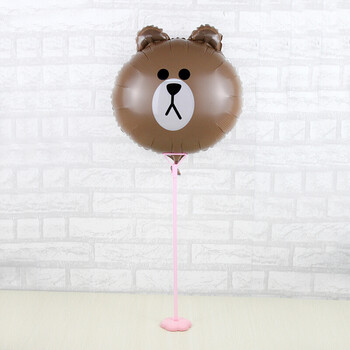 布朗熊可妮兔儿童生日布置卡通铝膜气球 桌飘布朗熊5套【含托杆底座】