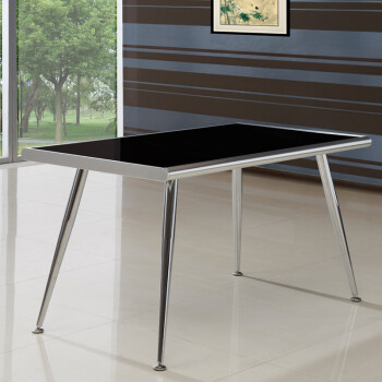 斯帝罗兰 餐桌椅组合 现代简约钢化玻璃餐台 长方形不锈钢餐台 ct820