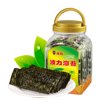 波力海苔 休闲零食  即食紫菜 原味罐装儿童拌饭烤海苔150g 实惠分享装