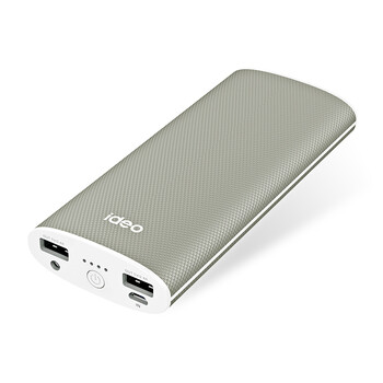 ideo 移动电源 双usb纽扣充电宝 手机通用聚合物轻薄便携随身充 11000