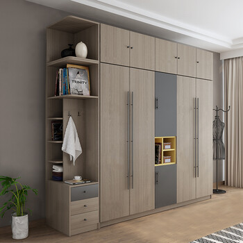 兰博佳缘 衣柜 简约现代推拉门衣柜组合 北欧主卧大衣柜 【1.