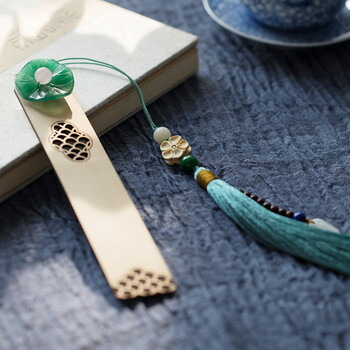 【一鸣惊人】黑檀木古风流苏书签木质书签定制玉石中国风礼品ynfz 梦