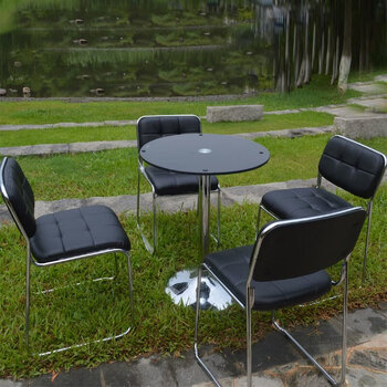 简约新款家具组合简约新款绿色小户型家用小饭桌椅子 圆形餐桌椅组合