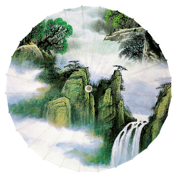 油纸伞 古代传统汉服伞 实用挡雨遮阳伞 礼品工艺伞中国风 山水 满穿