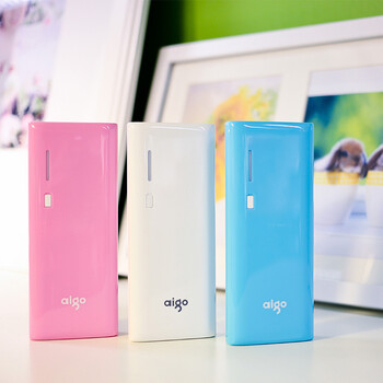 爱国者（aigo）移动电源 12500毫安 K130 通用充电宝 粉色