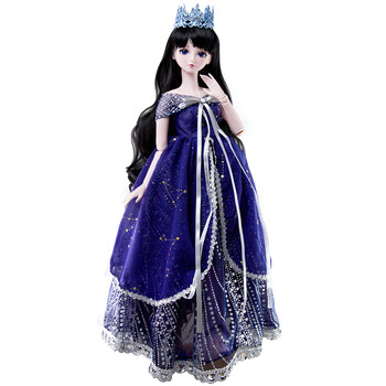 diy可换装 卡通公主娃娃60cm女孩玩具 星夜公主(二套衣服 一双鞋子)