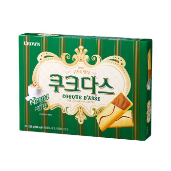 韩国直邮 可瑞安（Crown） 蛋卷 咖啡味 休闲零食营养早餐小点心 288g 36袋/盒
