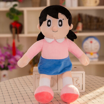 新款哆啦a梦童年经典人气动漫机器猫大雄套装毛绒公仔玩偶摆件 静香