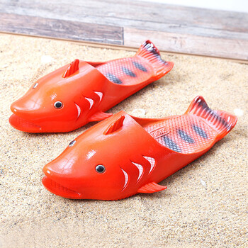 鱼拖鞋女夏季时尚外穿沙滩创意搞怪鲨鱼海豚凉拖鞋抖音儿童亲子鞋
