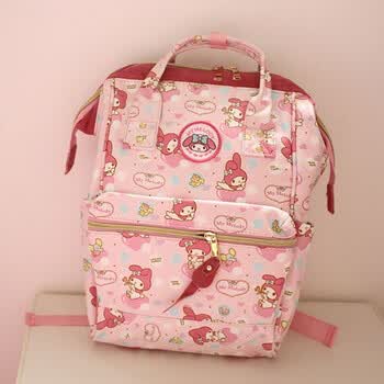 可爱水面料hellokitty美乐蒂 中学生双肩书包女pu皮 美乐蒂爱心小号