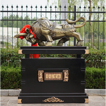 落地牛摆件 办公室门厅摆设酒店公司开业礼品 势不可挡(青铜色)