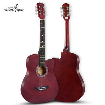 民谣吉他 旅行38寸吉他新手民谣入门吉他乐器 咖啡色38寸【套餐款】