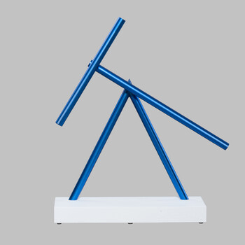 古达钢铁侠混沌摆永动机 desktop toy 塑料底座 白色底座 蓝色摆杆