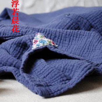 浮若晨花新款衬衫长袖棉麻女装简约文艺范肌理衬衣女24229 灰蓝色 均码
