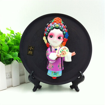 京剧脸谱摆件展盘 外事出国留学手工艺品礼品北京旅游纪念品 小乔