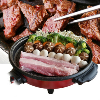 韩国烤肉锅韩式插电麦饭石电烧烤炉家用烧烤锅不粘电烤盘