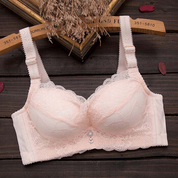 小胸文胸平胸小a杯加厚6cm无钢圈内衣女性感聚拢侧收调整 蓝色 75a