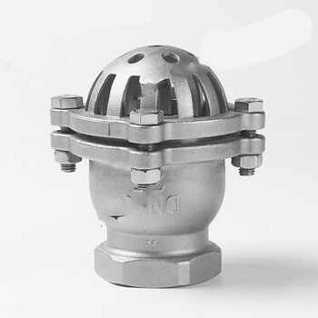 304不锈钢丝扣底阀水泵吸水底阀 法兰底阀h12w-6p升降式井底阀 银色