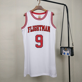 男女生数字球衣女夏宽松嘻哈中长款bf风运动休闲篮球服t恤背心裙 9号