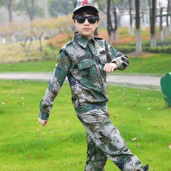迷彩服男童军装套装迷彩短袖夏季特种兵小学生夏令营团体t恤 绿色数码