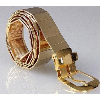 全金属皮带纯金属亮片皮带不锈钢防身腰带个性青年户外防身腰带男