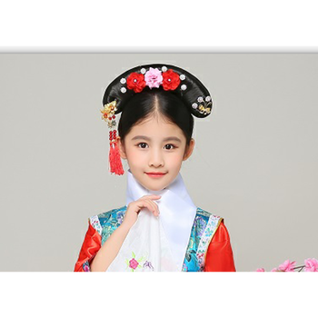 古装儿童格格服装清朝格格装影楼写真表演演出服装小孩宫廷装 旗头3