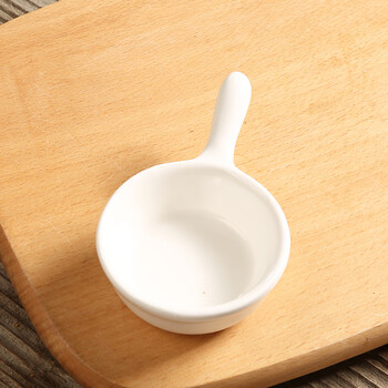 六色陶瓷单柄调料碗酱料碟日式小菜碟q版小碗冷菜碟子餐具 白色