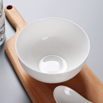 陶瓷餐具纯白色4.5寸家用米饭碗直口碗饭店酒店用品工厂 白色