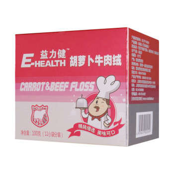 益力健（E-HEALTH）胡萝卜牛肉绒100g宝宝儿童营养肉松肉酥辅食独立包装