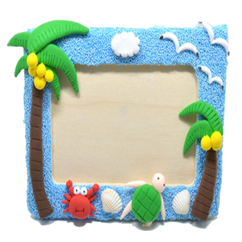 圣诞节儿童手工制作超轻粘土彩泥玩具木质相框材料包手工橡皮泥彩泥