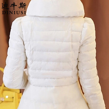 迪牛斯2015秋冬新款 立领女装短款外套棉服女修身小棉袄 白色 XL