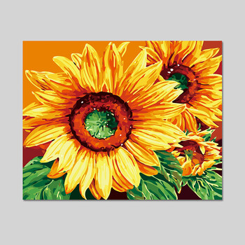 数字油画客厅卧室风景花卉数码填色手工绘画油彩装饰画 向日葵 向日葵