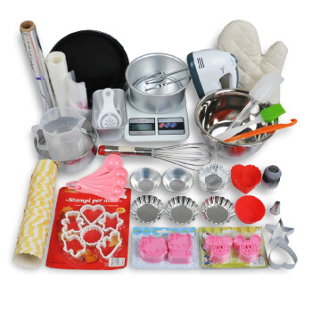 
                                        千团精工 烘焙工具套装烤箱用品 蛋糕模具 饼干披萨蛋挞 西 点烘焙模具套装 带打蛋器和厨房秤-全套                