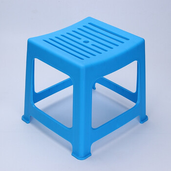 圆凳子家用现代简约塑料凳椅子高凳时尚创意加厚餐桌板凳 31厘米 蓝色