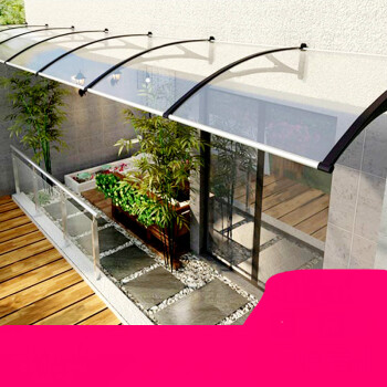 透明雨棚遮阳棚阳台pc耐力板雨搭露台阳光棚铝合金庭院遮雨棚