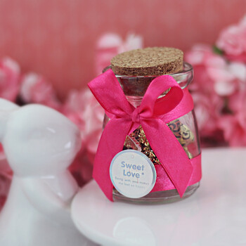 马特维 整箱装漂流瓶玻璃喜糖盒子小布丁欧式创意婚礼用品 枚红色 120