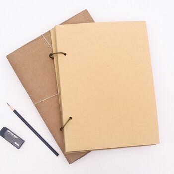 牛皮纸环扣活页素描纸画画本活页素描本16k手绘画简约复古 大号牛皮纸