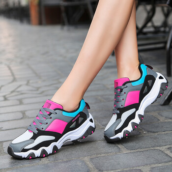 徒步鞋休闲鞋耐磨轻便跑步鞋女子旅游鞋子 黑玫红 35【图片 价格 品牌