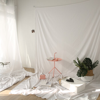 自制ins风白色拍照挂墙背景布 卷边处理不脱线北欧性冷淡风 关于安装