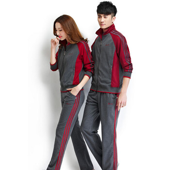 2015新款春秋情侣装运动服套装长袖外套男女装卫衣8826 深灰女 XL